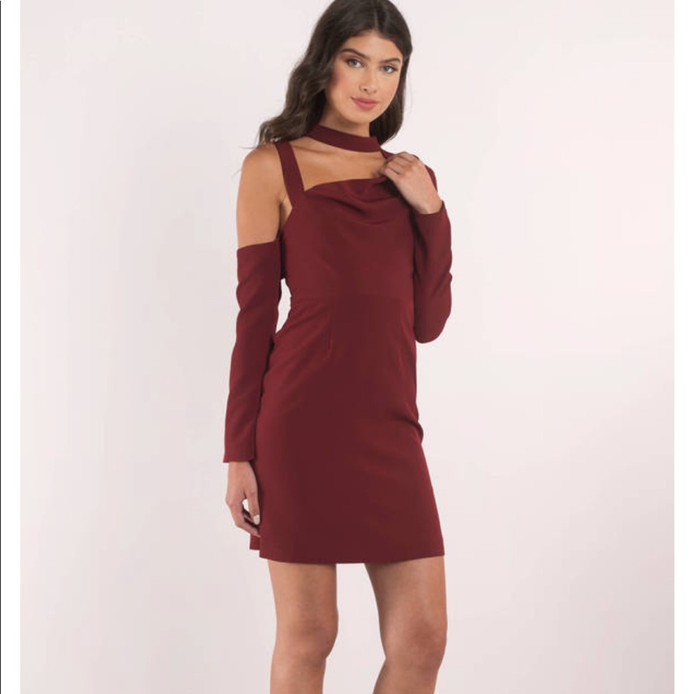 Finders Keepers The Message Mini Dress in Wine Combo